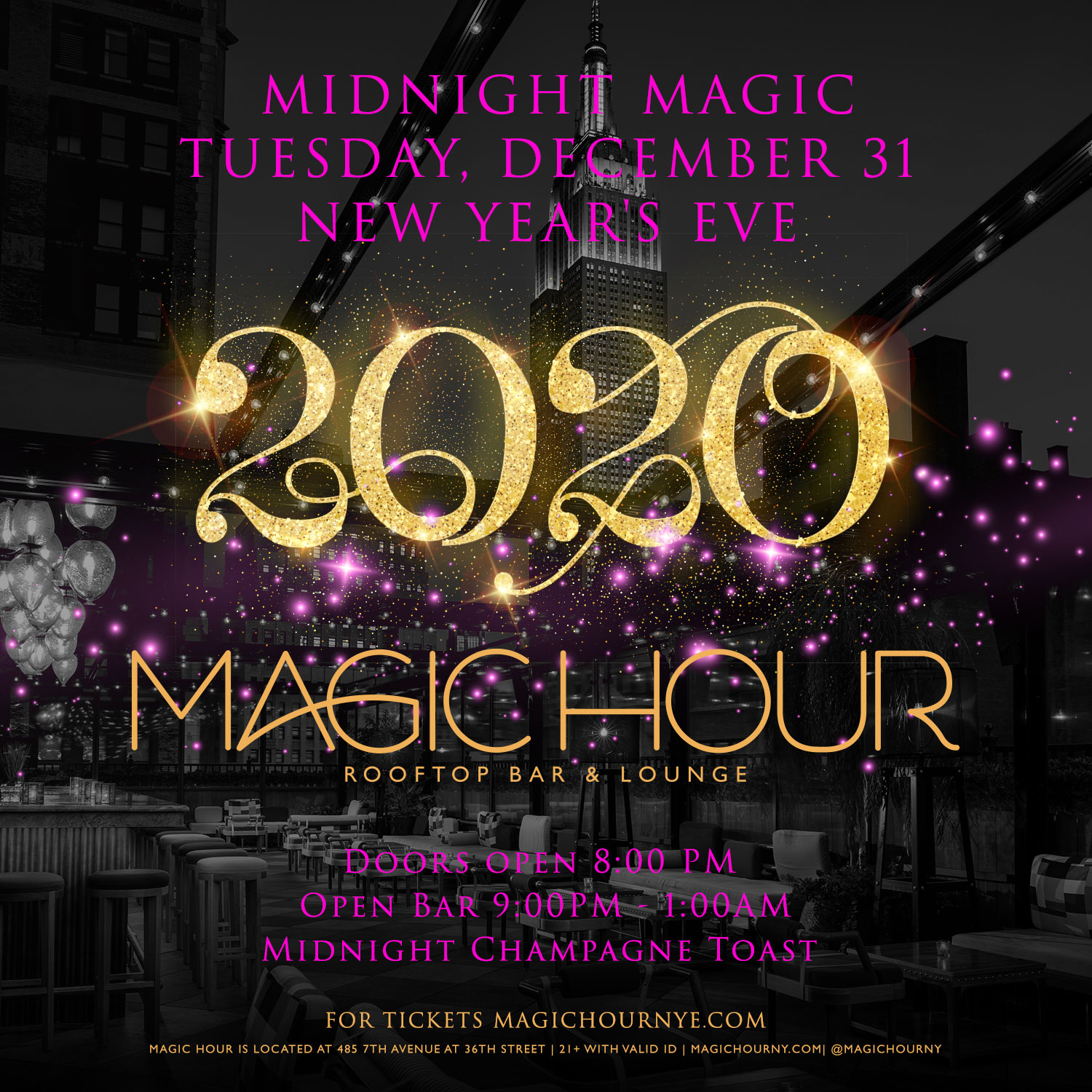 New Year’s Eve 2020 at Magic Hour